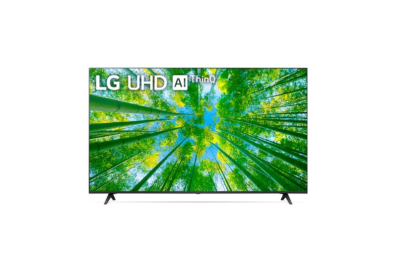 Vista frontal de Smart TV 4K LG UHD 60'' Bluetooth HDR AI ThinQ Smart Magic Google Alexa 60UQ8050PSB 60UQ8050PSB