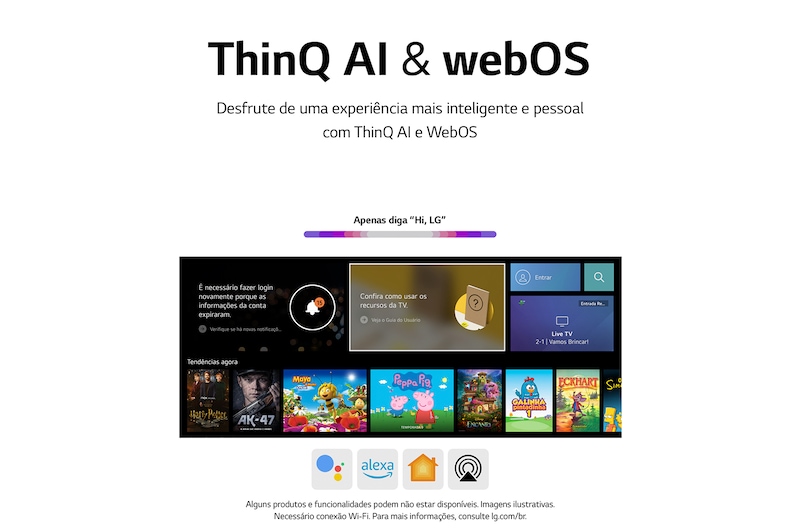 LG Smart TV LG QNED 55'' 4K Inteligência Artificial ThinQ Google Alexa 55QNED7SSQA, 55QNED7SSQA