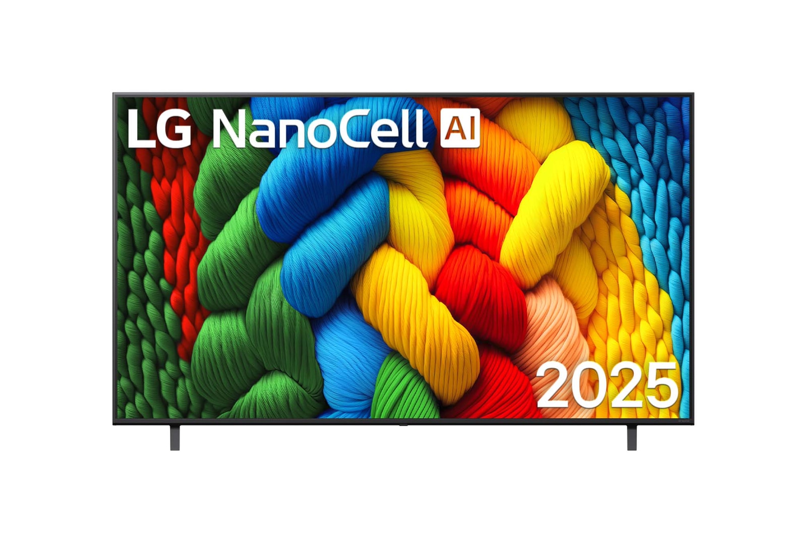 Vista frontal da Smart TV LG NanoCell AI 4K NANO80 de 75 polegadas 2025 75NANO80ASA