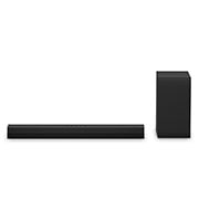 Front view of LG Soundbar S40T and subwoofer