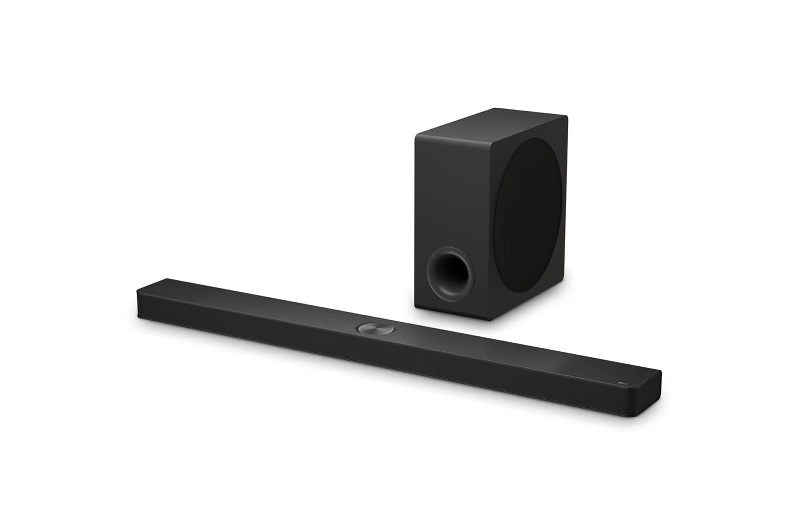 Vista angular de la LG Soundbar  S90TY, un subwoofer 