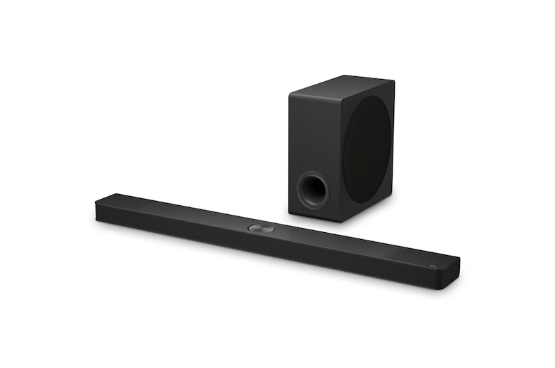 Vista angular de la LG Soundbar S90TY, un subwoofer