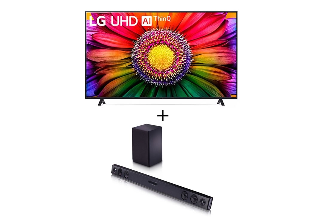 LG Combo Smart TV LG 75'' 4K UHD UR8750 - HDR WiFi Bluetooth Alexa + Sound Bar LG SQC2, 75UR8750