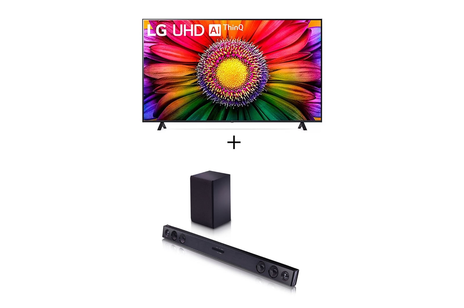 LG Combo Smart TV LG 75'' 4K UHD UR8750 - HDR WiFi Bluetooth Alexa + Sound Bar LG SQC2, 75UR8750