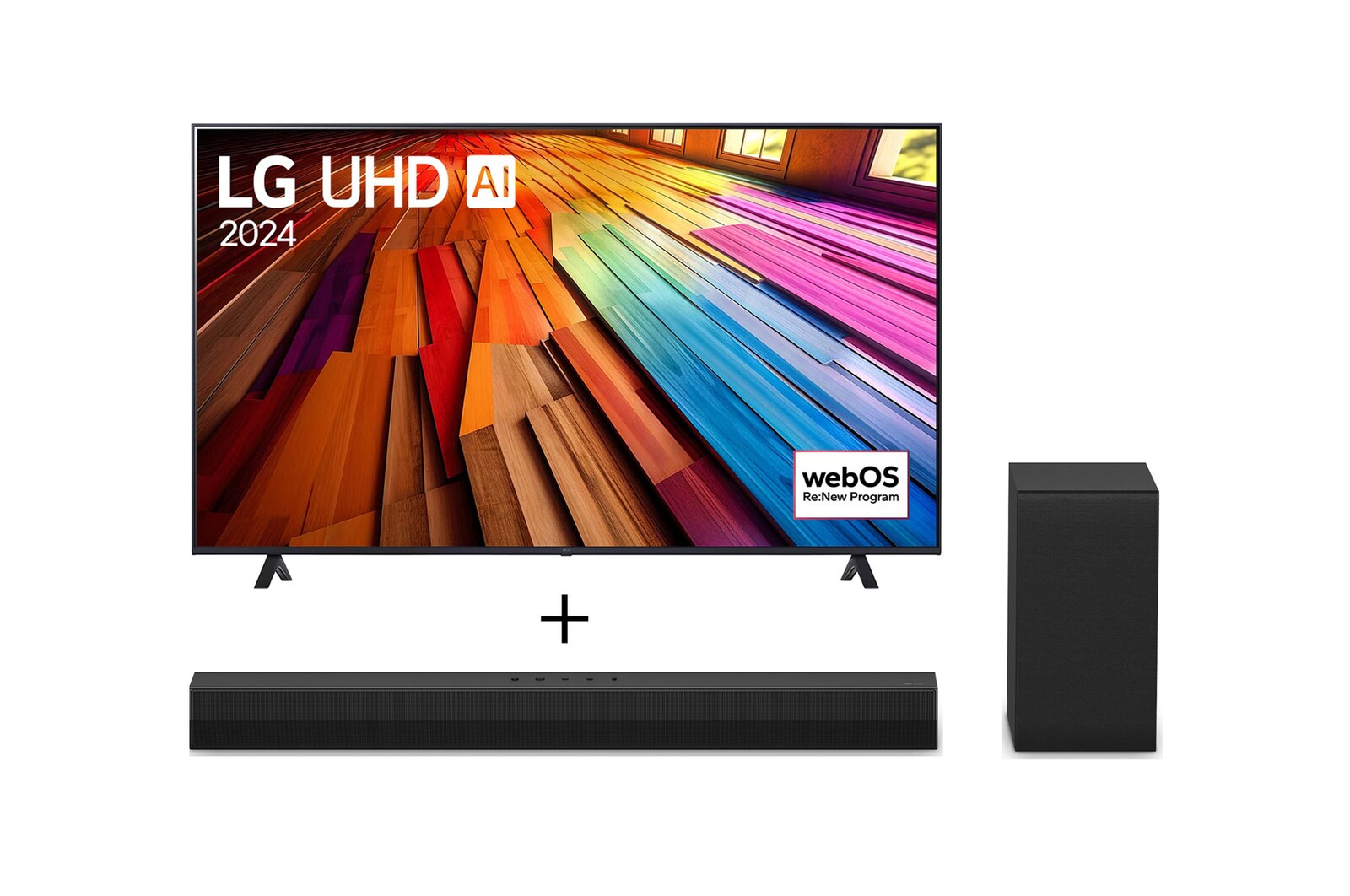 Vista frontal de Combo LG Smart TV UHD 4K UT80 75" + Soundbar S40T 75UT8000PSA.S40T