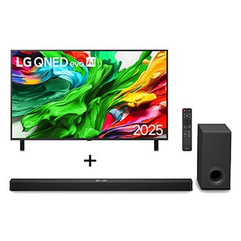 Combo Smart TV 4K LG QNED evo AI QNED85 MiniLED de 86 polegadas 2025 86QNED85ASG + Soundbar LG S90TY