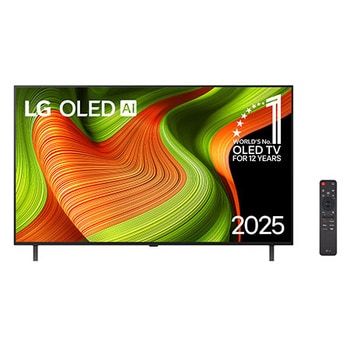 Vista frontal da Smart TV LG OLED AI B5 4K de 65 polegadas 2025 OLED65B5PSA