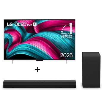 Combo Smart TV LG OLED evo AI C5 48" 2025 + Soundbar S40T 300W RMS, 2.1 Canais, Dolby Digital