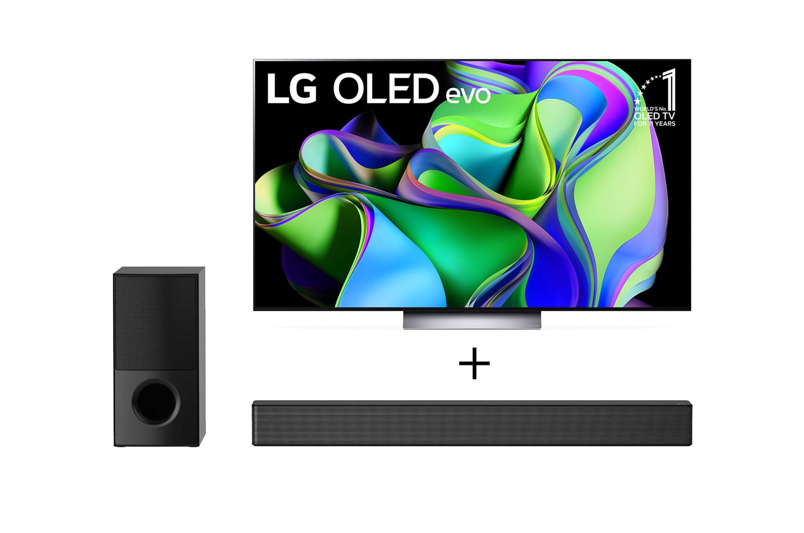 TV + Soundbar front view