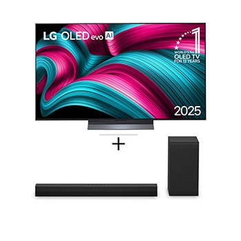 Combo Smart TV LG OLED evo AI C5 4K de 55 polegadas 2025 OLED55C5 + Soundbar LG S40T