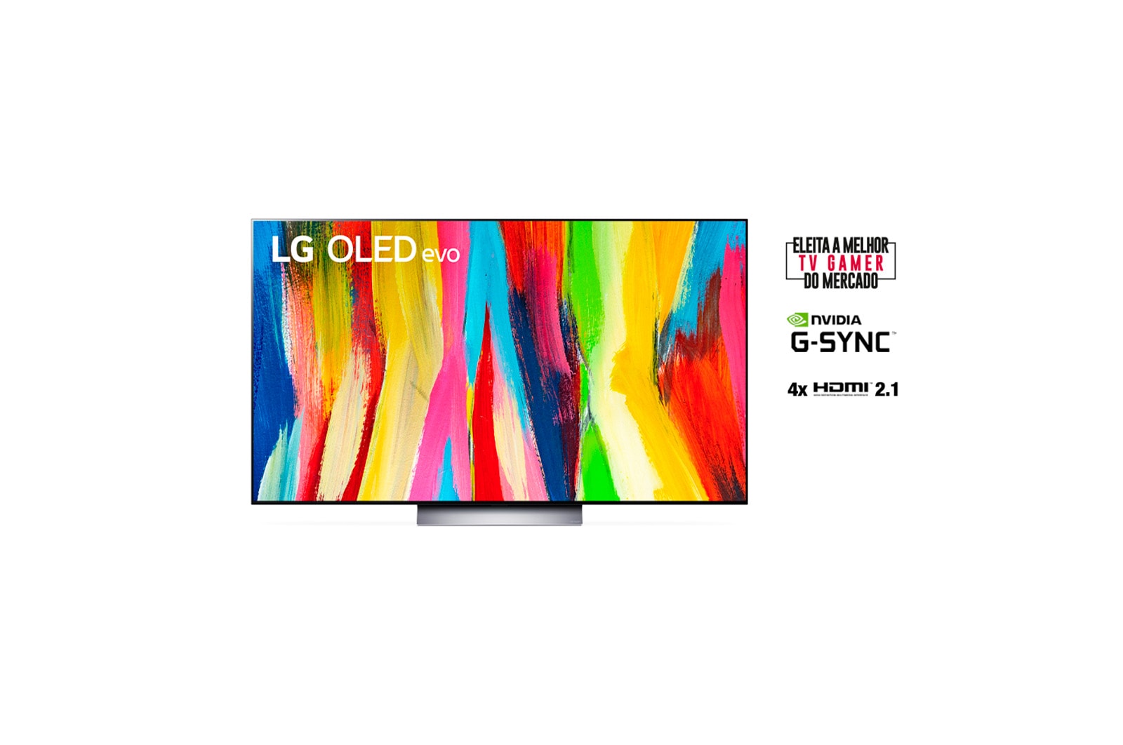 LG Smart TV LG Evo 77'' 4K 120Hz G-Sync FreeSync Inteligência Artificial ThinQ Google Alexa OLED77C2PSA, OLED77C2PSA