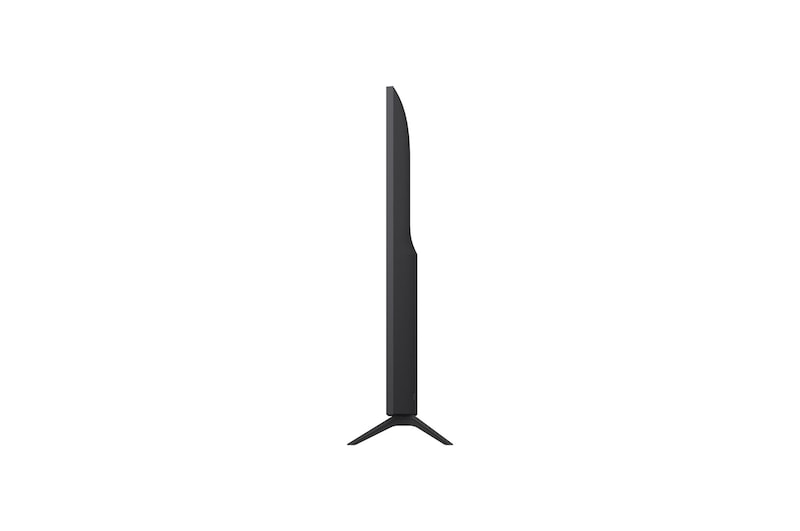 Vista lateral esquerda da LG UHD UA85 TV.