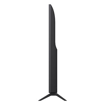Vista lateral esquerda da LG UHD UA85 TV.