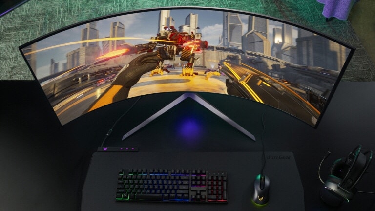 Imagem mostrando a tela do jogo no monitor