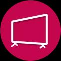A tela QNED é vista de lado e exibe uma miscelânea de bexigas com as cores do arco-íris. O texto em cima da TV diz “mais ou menos 30 graus”. Uma parte do meio da tela está destacada numa área circular separada.