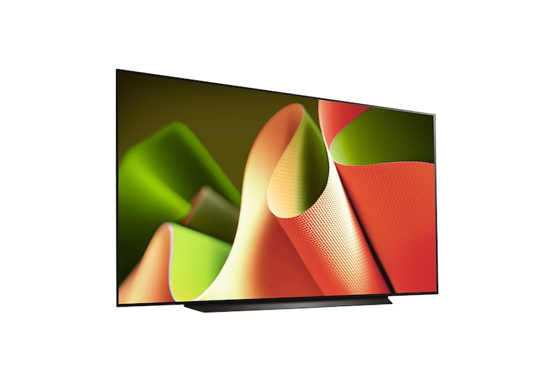 Slightly-angled right-facing side view of LG OLED TV, OLED B4