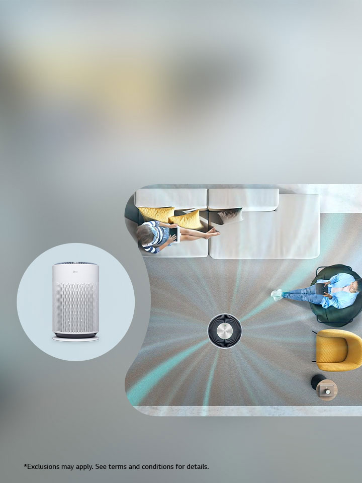 Compact, stylish 360 degree air filtration