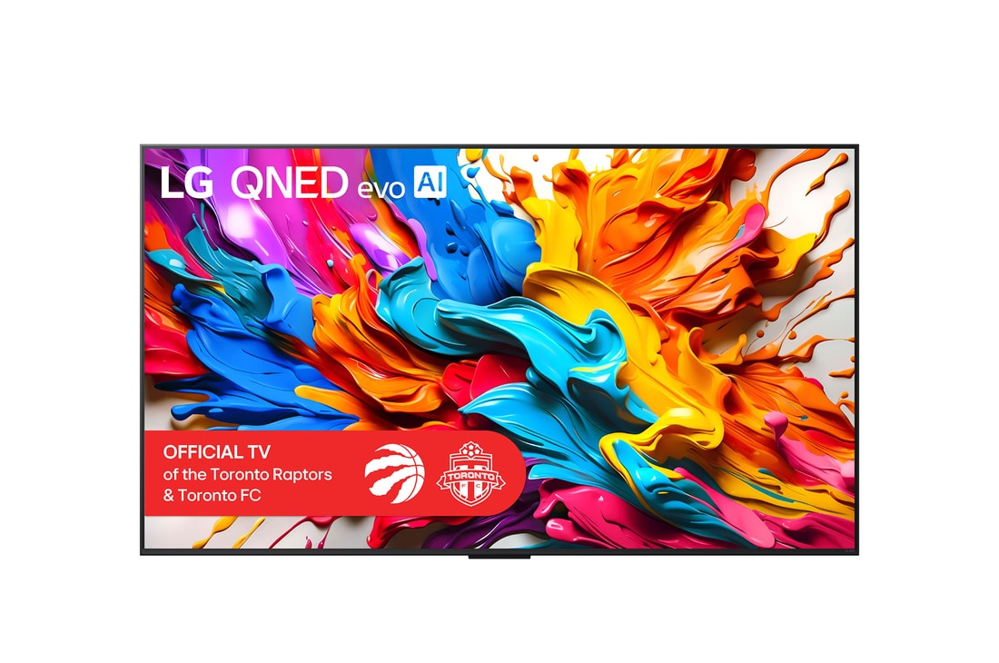 Front view of 86 inch LG QNED evo AI QNED9M MiniLED 4K Smart TV 2025 86QNED9MAUA