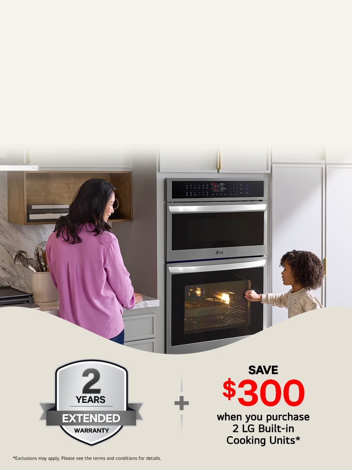 Built to Last + Coverage. Enjoy a FREE 2 Year Extended Warranty. Just register your new eligible LG Built-in Appliances.