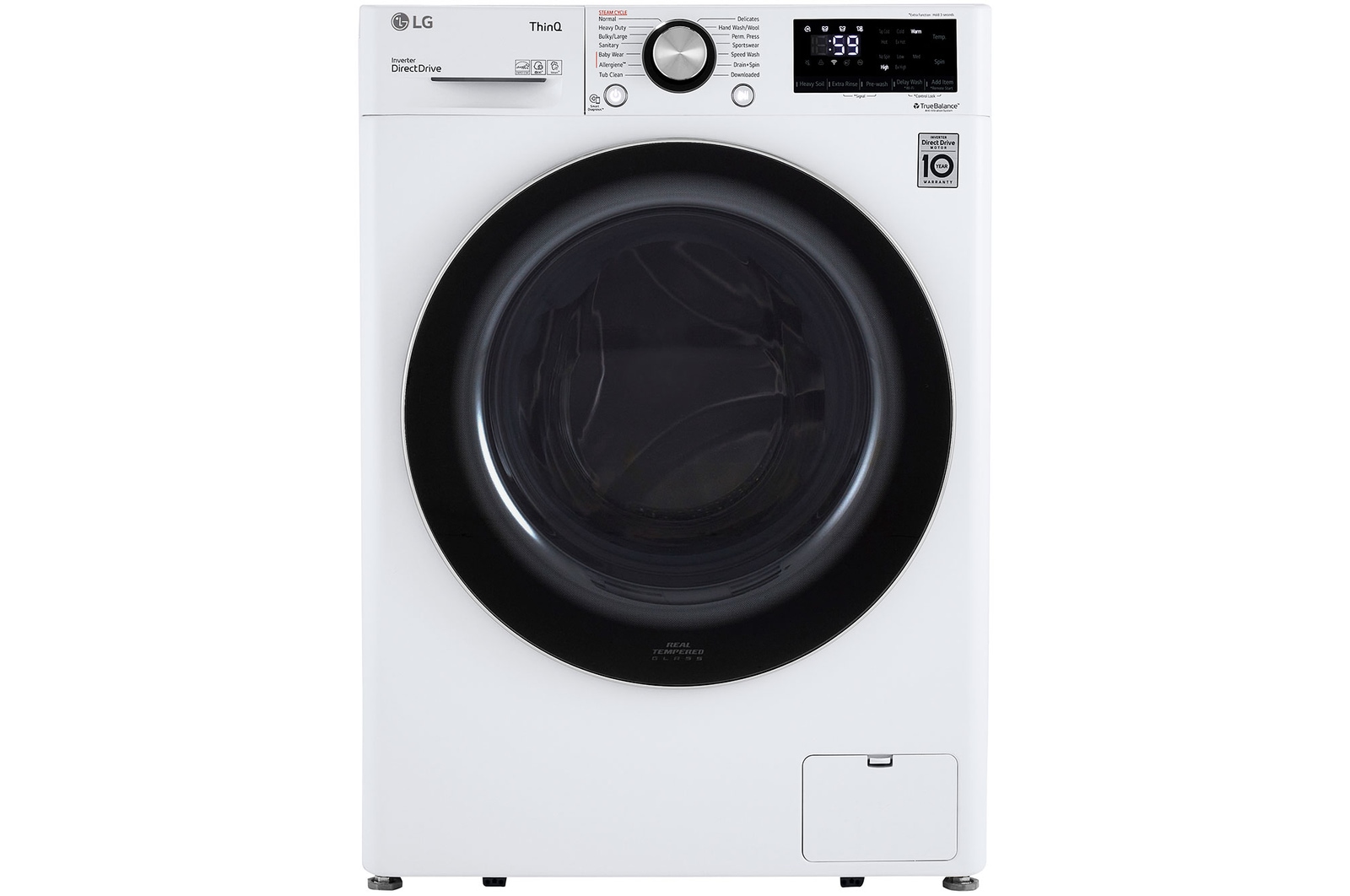 Front view of LG 2.6 cu.ft. Smart Compact Front Load Washer