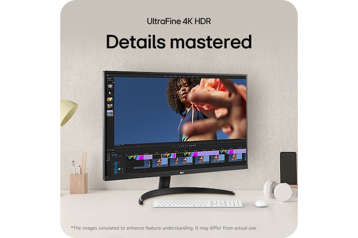 LG Monitor 32UR500K, featuring an UltraFine 4K HDR Display, masters all details and provides superior clarity in a video editing environment.