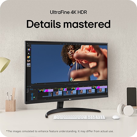 LG Monitor 32UR500K, featuring an UltraFine 4K HDR Display, masters all details and provides superior clarity in a video editing environment.