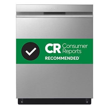 Front view of 24" QuadWash® & Dynamic Dry™ 48 dB, Top Control, Stainless, LG Dishwasher - LDPN454HT | LG Canada