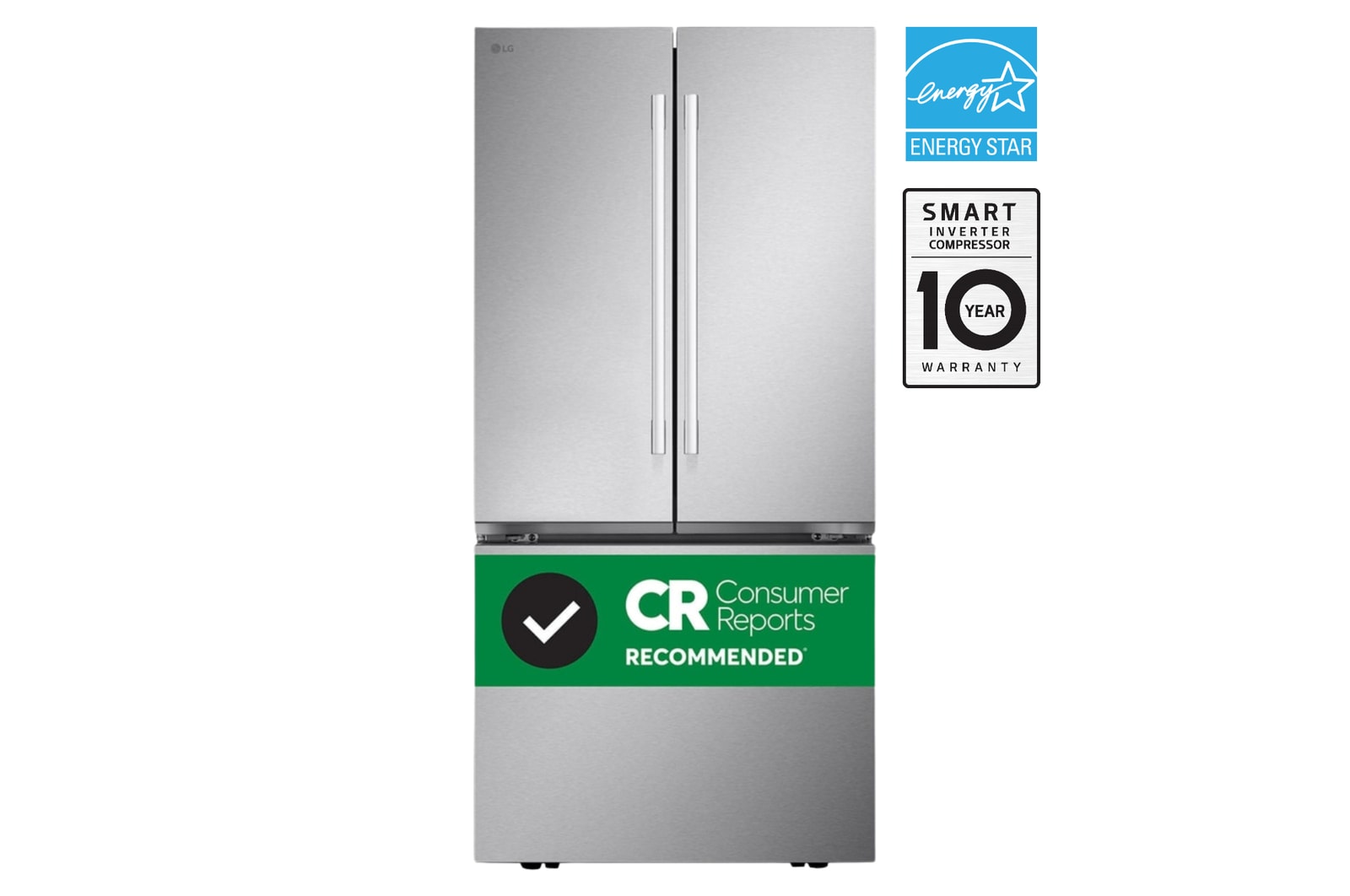 Front view of LG Refrigerators, French door LF25H6200S