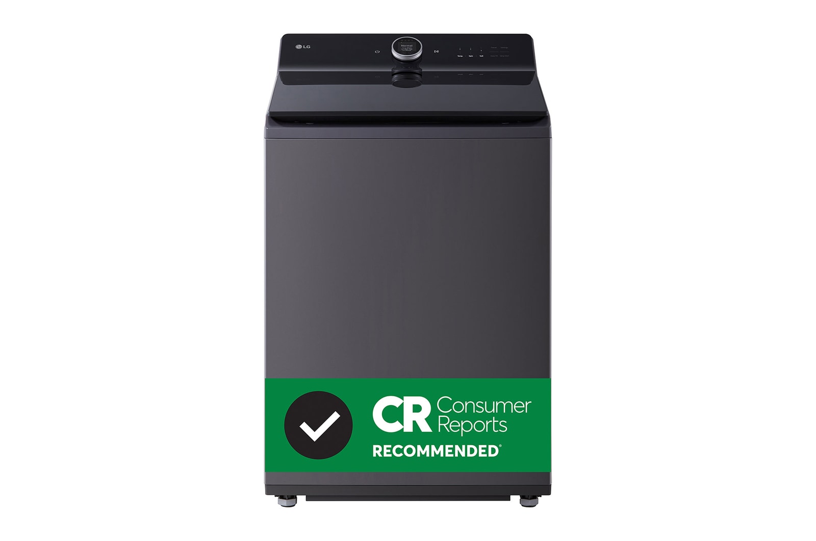 Front view of LG 6.3 cu.ft Mega Capacity Top loader, ezDispense