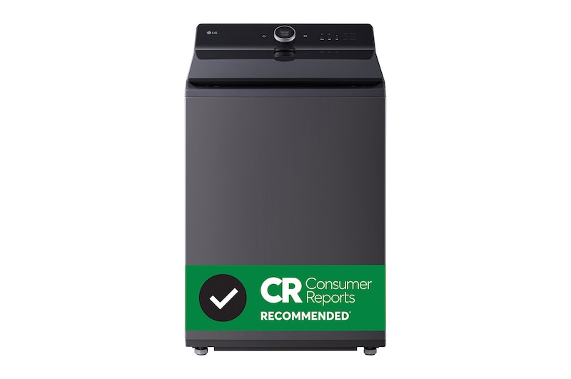 Front view of LG 6.3 cu.ft Mega Capacity Top loader, ezDispense