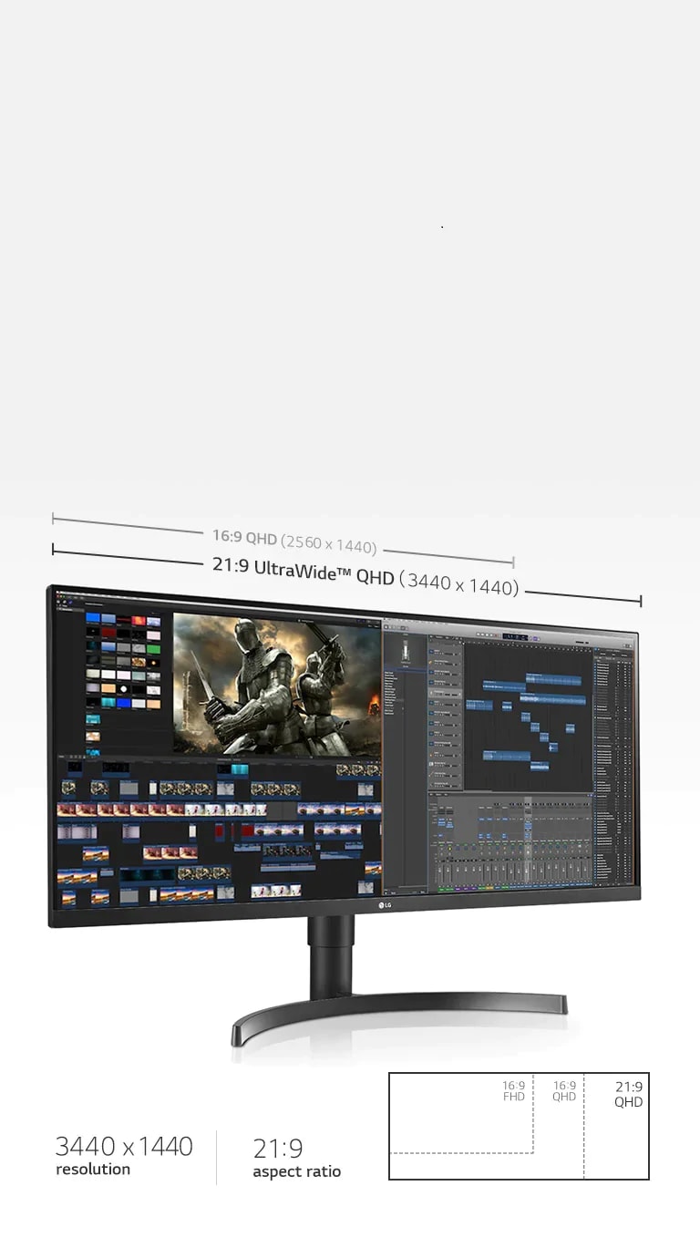 34'' UltraWide™ QHD (3440 x 1440) IPS Monitor - 34WN750-B | LG CA