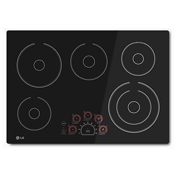 Front view of 30" Electric Cooktop | SmoothTouch™ Control, 5 Burners (LCE3010SB)