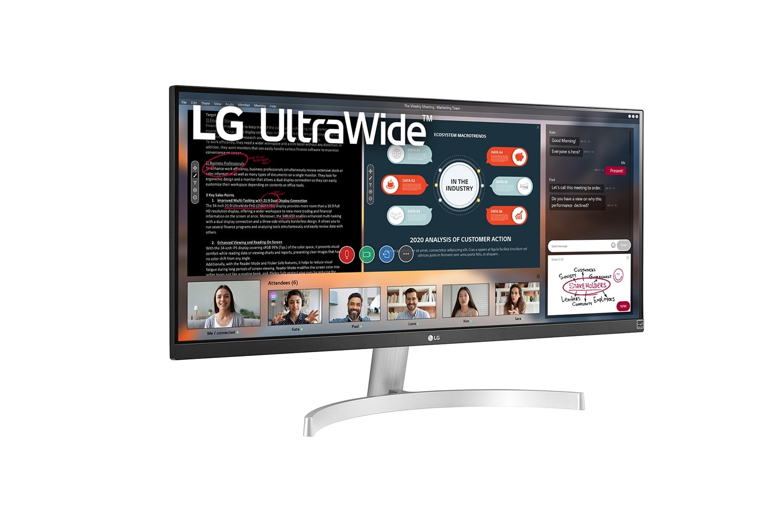 LG 29" UltraWide™ Full HD (2560x1080) HDR IPS Monitor, 29WN600-W