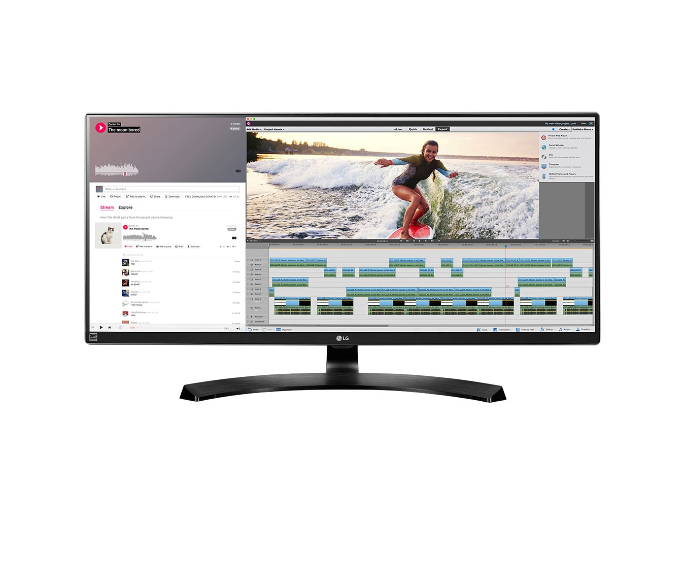 LG Professional Screen Real-Estate 21:9 UltraWide™ QHD IPS Monitor, 34UM88-P