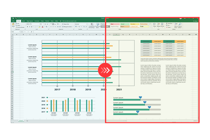 The image on the right has a more yellow tone for comfortable viewing of the document compared to the image on the left.	