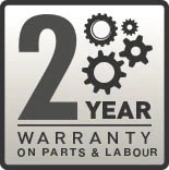 2 Year Warranty on Parts and Labour