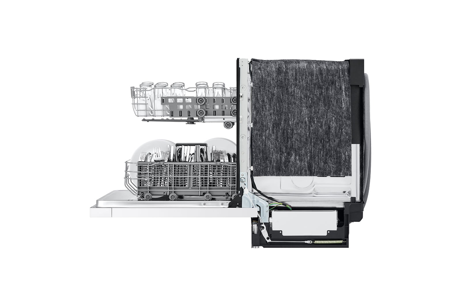 LG 24" Stainless Tub & Dynamic Dry™ 52 dB, Front Control, White, LG Dishwasher, LDFC2423W