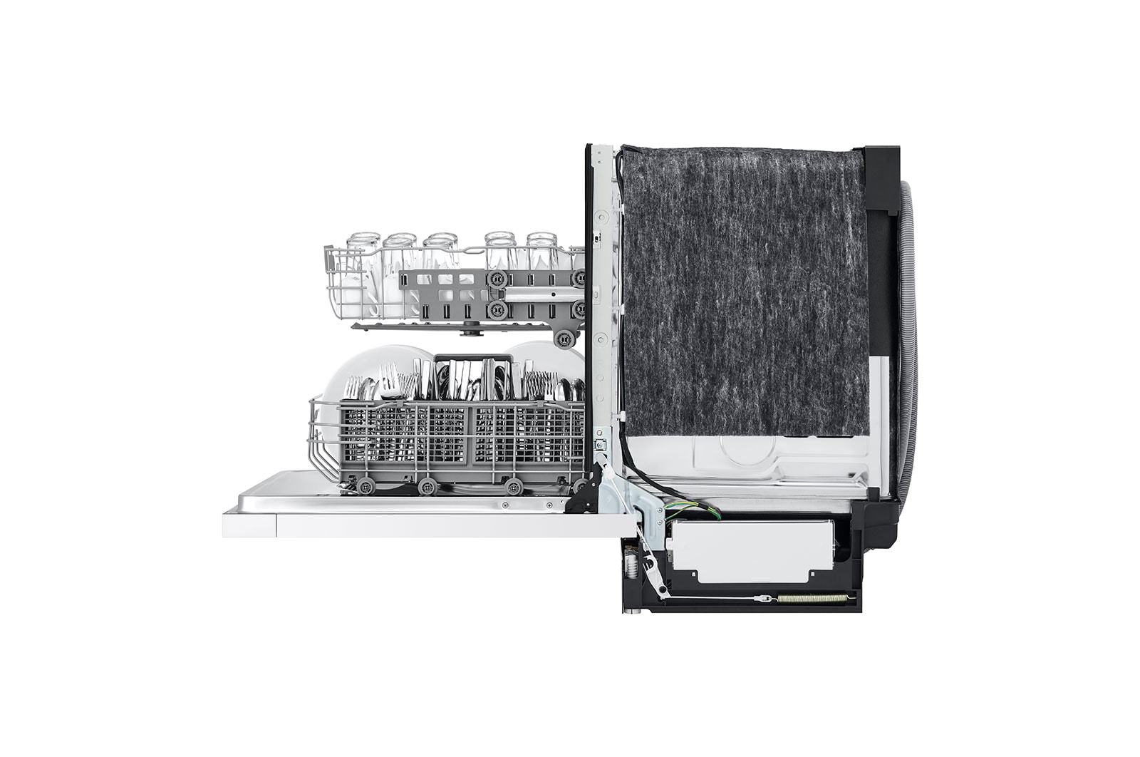 LG 24" Stainless Tub & Dynamic Dry™ 52 dB, Front Control, White, LG Dishwasher, LDFC2423W