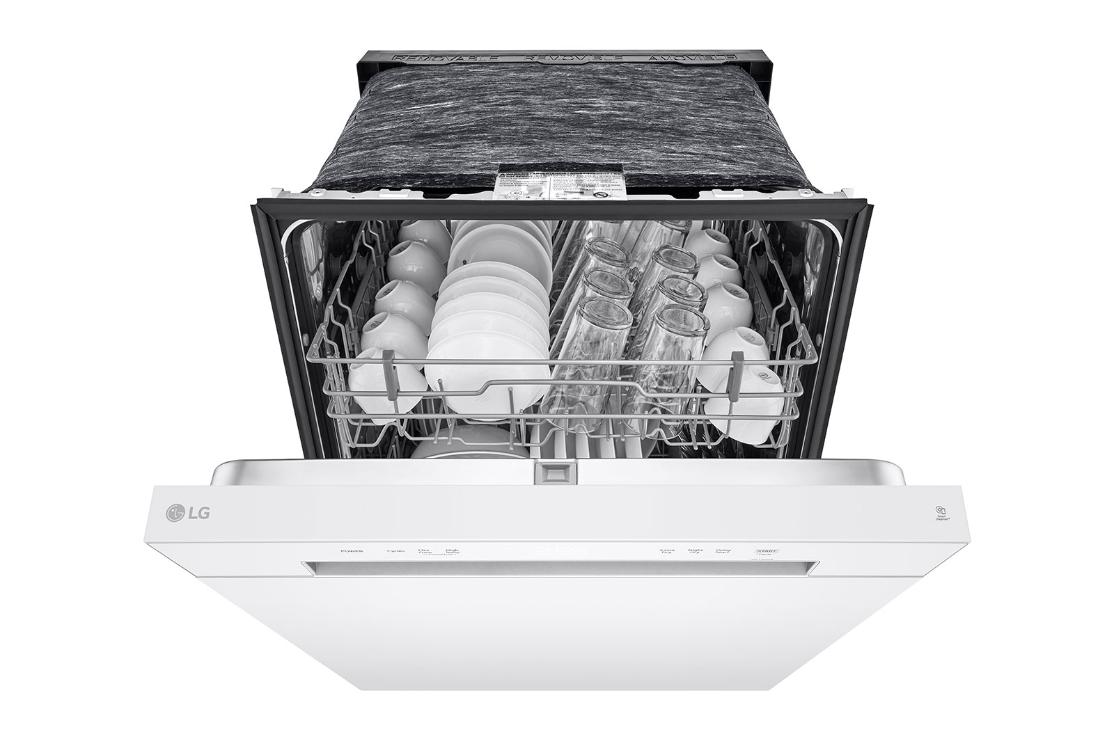 LG 24" Stainless Tub & Dynamic Dry™ 52 dB, Front Control, White, LG Dishwasher, LDFC2423W