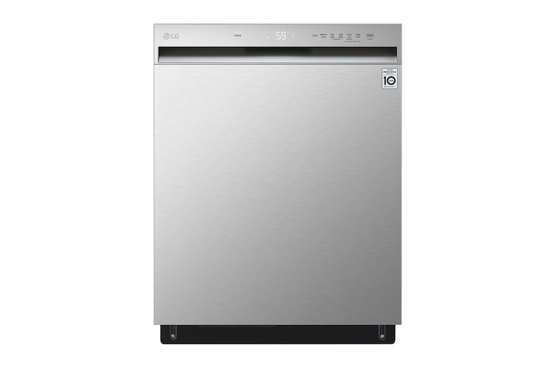 Front view of 24" QuadWash® & Dynamic Dry™ 50 dB, Front Control, Stainless, LG Dishwasher - LDFN3432T | LG Canada