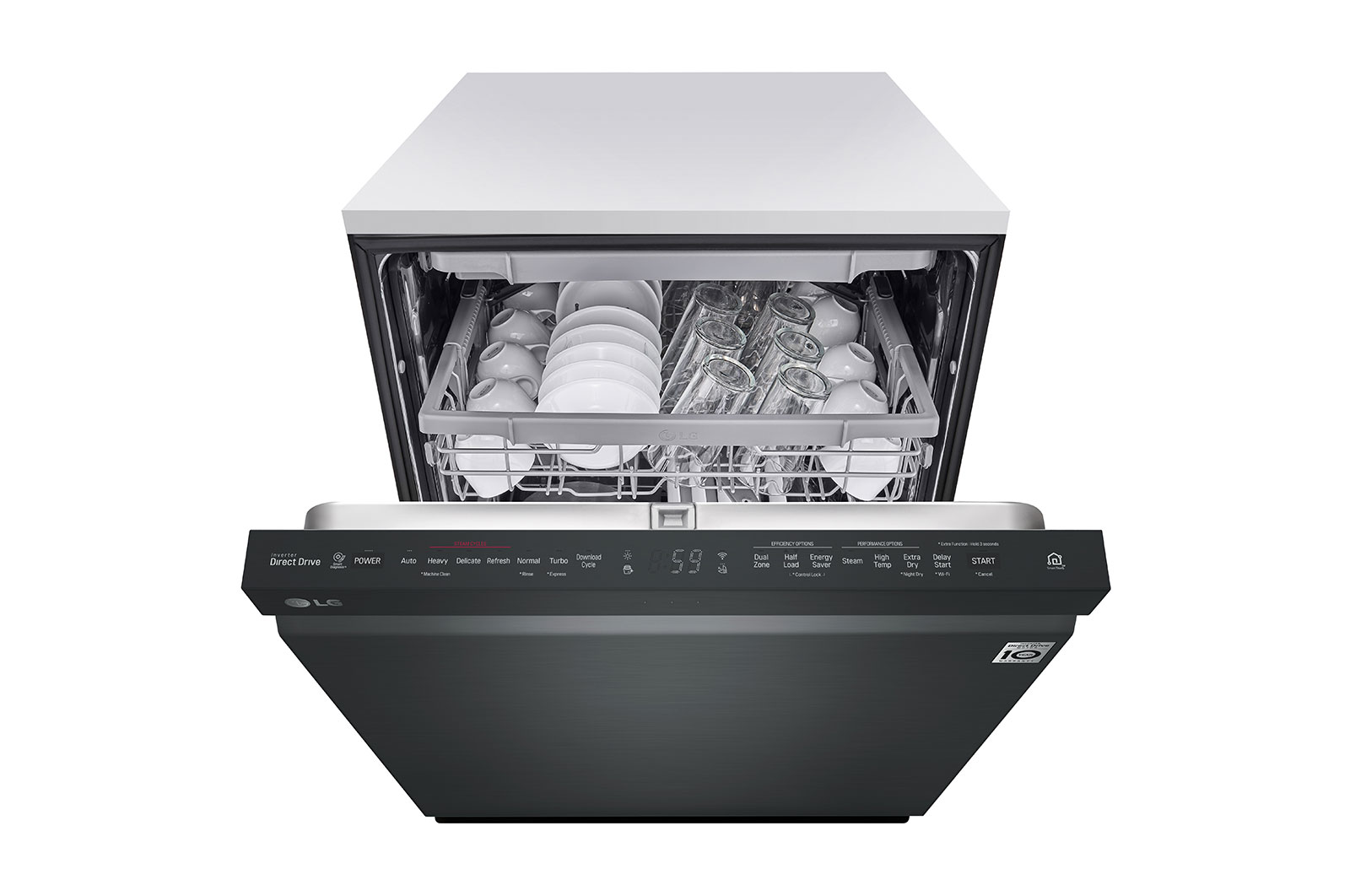 LG Matte Black Top Control Dishwasher with TrueSteam®, QuadWash® and 3rd Rack, LDP6809BM