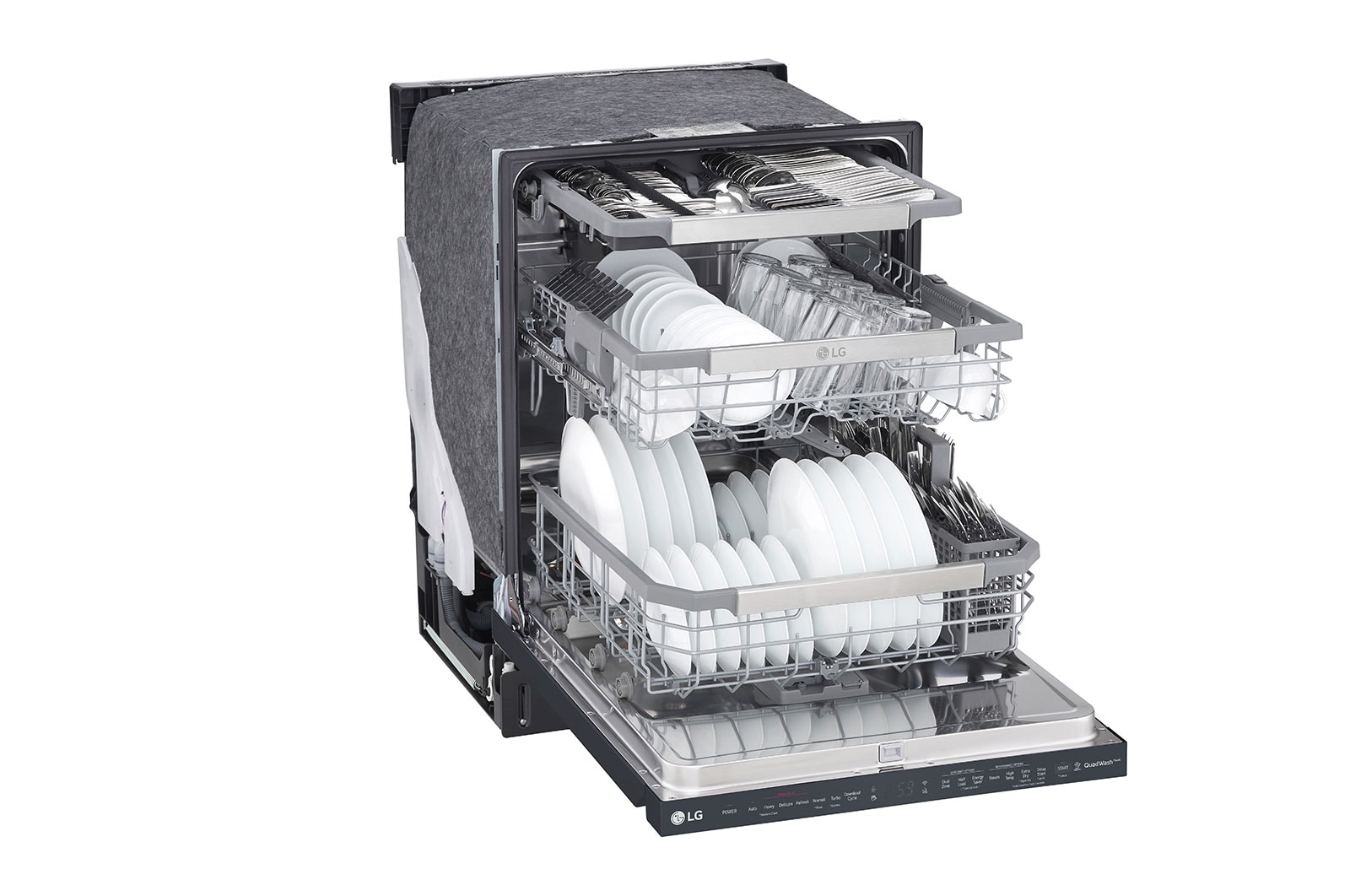 LG Matte Black Top Control Dishwasher with TrueSteam®, QuadWash® and 3rd Rack, LDP6810BM