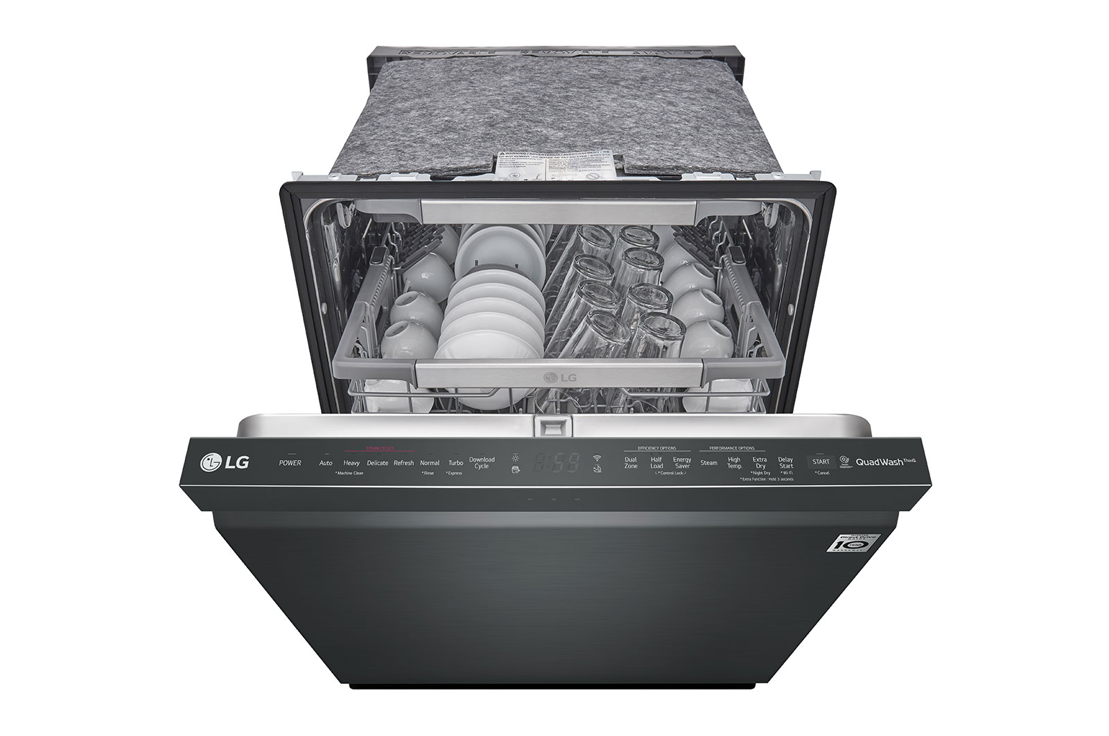 LG Matte Black Top Control Dishwasher with TrueSteam®, QuadWash® and 3rd Rack, LDP6810BM