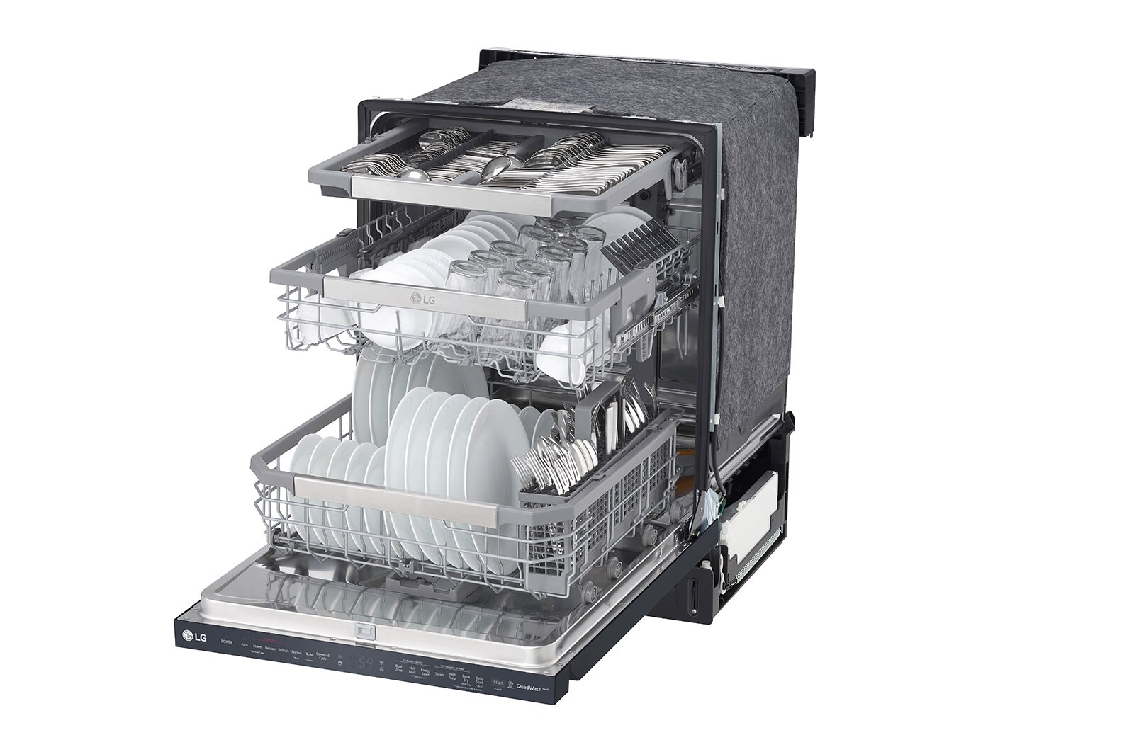 LG Matte Black Top Control Dishwasher with TrueSteam®, QuadWash® and 3rd Rack, LDP6810BM
