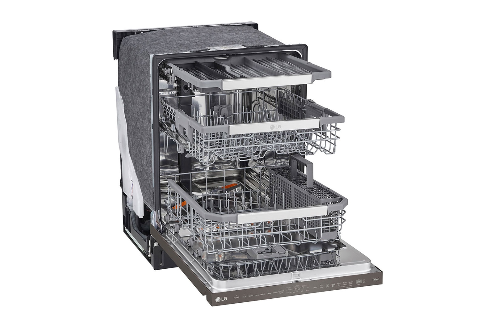 LG 24" TrueSteam®, QuadWash® Pro & Dynamic Dry™ 44 dB, Top Control, Black Stainless, LG Dishwasher, LDPS6762D