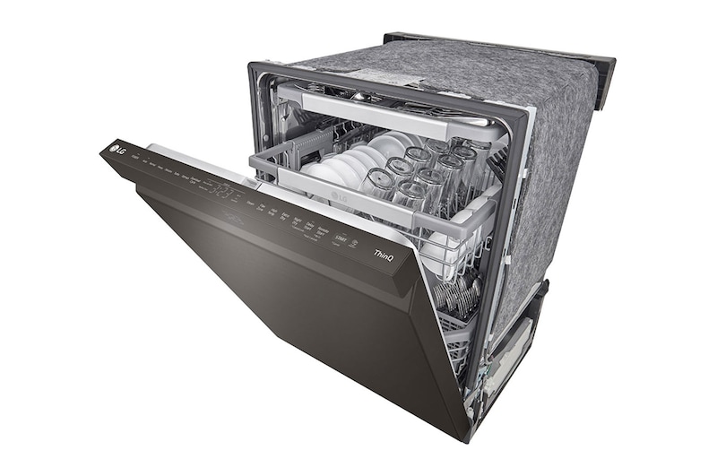 LG 24" TrueSteam®, QuadWash® Pro & Dynamic Dry™ 44 dB, Top Control, Black Stainless, LG Dishwasher, LDPS6762D