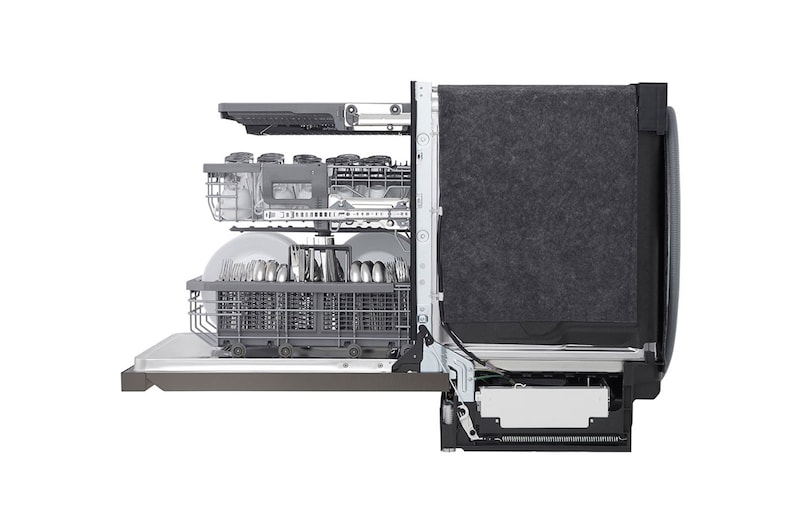 LG 24" TrueSteam®, QuadWash® Pro & Dynamic Dry™ 44 dB, Top Control, Black Stainless, LG Dishwasher, LDPS6762D