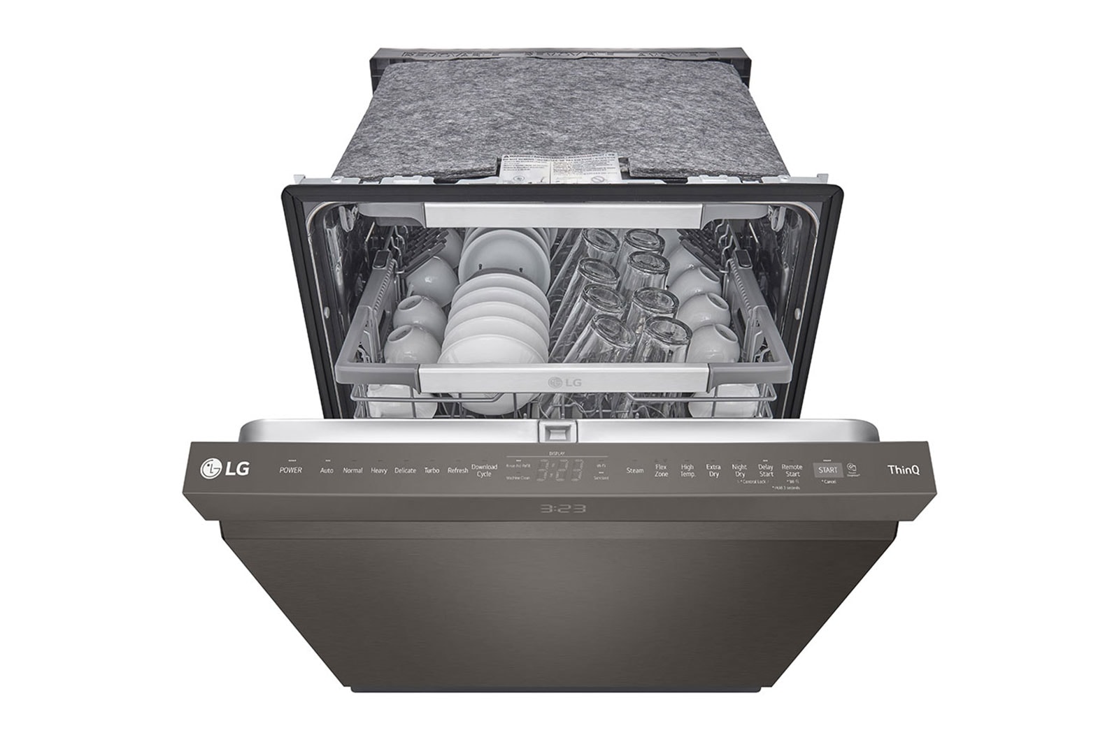 LG 24" TrueSteam®, QuadWash® Pro & Dynamic Dry™ 44 dB, Top Control, Black Stainless, LG Dishwasher, LDPS6762D