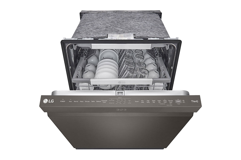 LG 24" TrueSteam®, QuadWash® Pro & Dynamic Dry™ 44 dB, Top Control, Black Stainless, LG Dishwasher, LDPS6762D