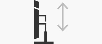 Height adjustable monitor icon.